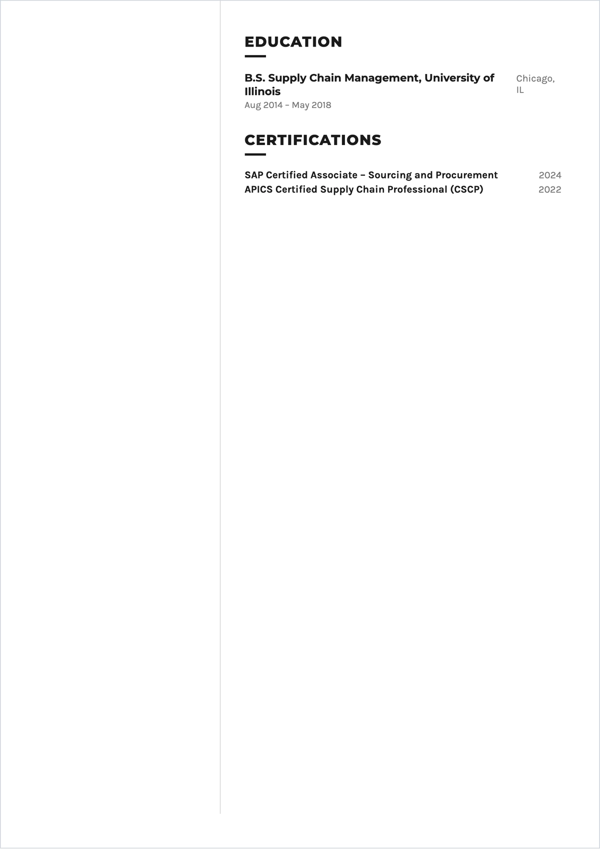 Free SAP End User ATS Resume Template, AI Resume Builder