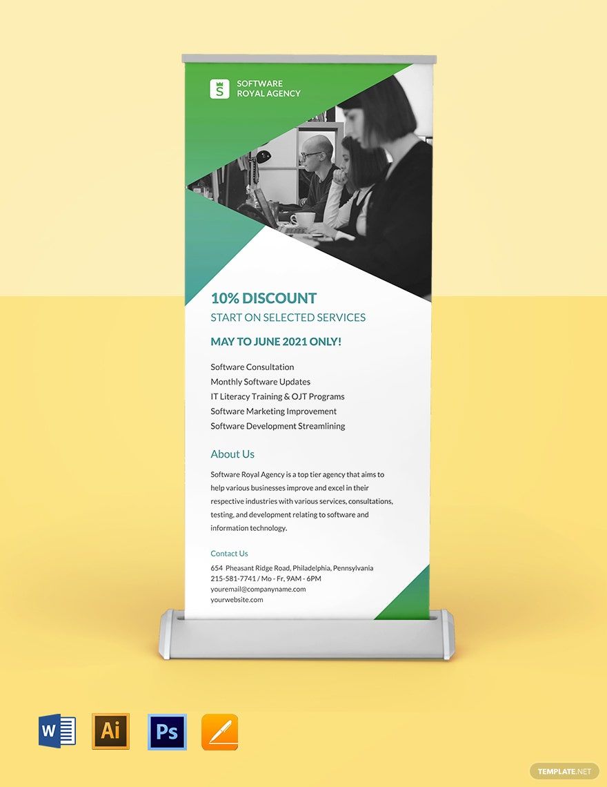 Software Agency Roll Up Banner Template