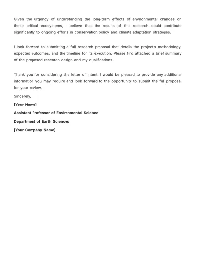 Free Letter of Intent for Research Proposal Template to Edit Online