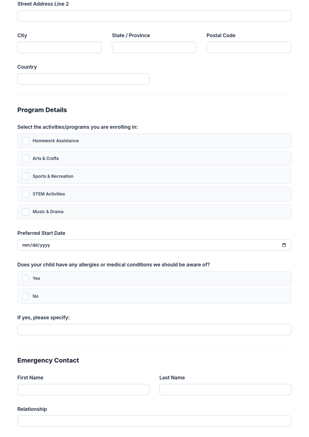 Free After-School Program Admission Form Template & AI Maker Free After-School Program Admission Form Template & AI Maker