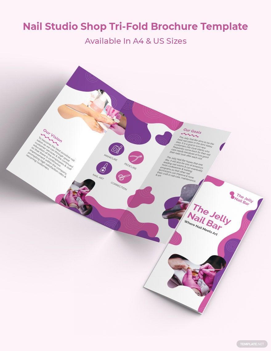 Free Nail Studio Shop Tri-Fold Brochure Template