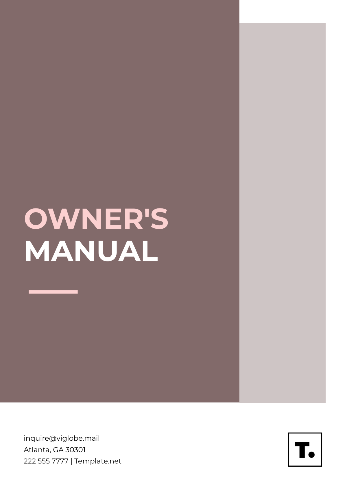 Simple Owner’s Manual Template