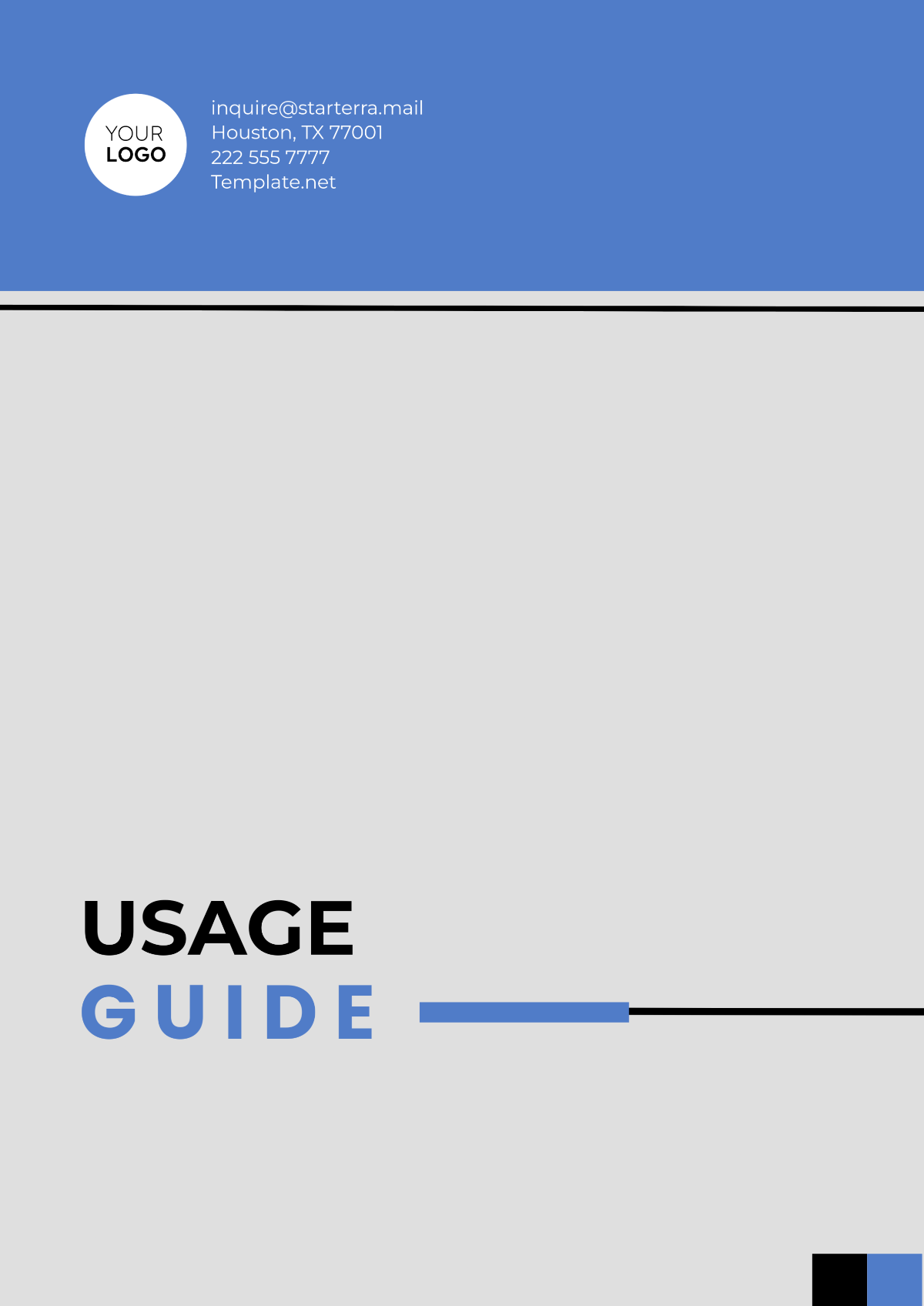 Usage Guide Template