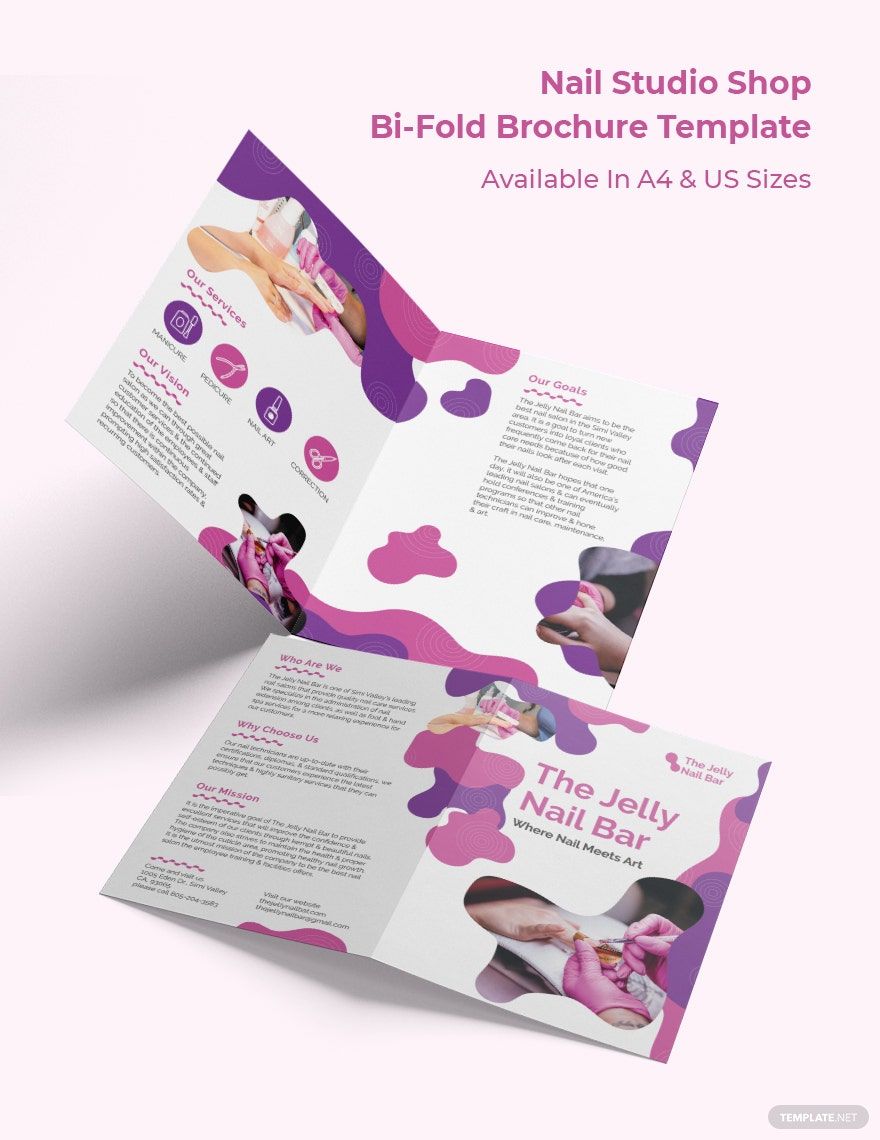 Nail Studio Shop Bi-Fold Brochure Template
