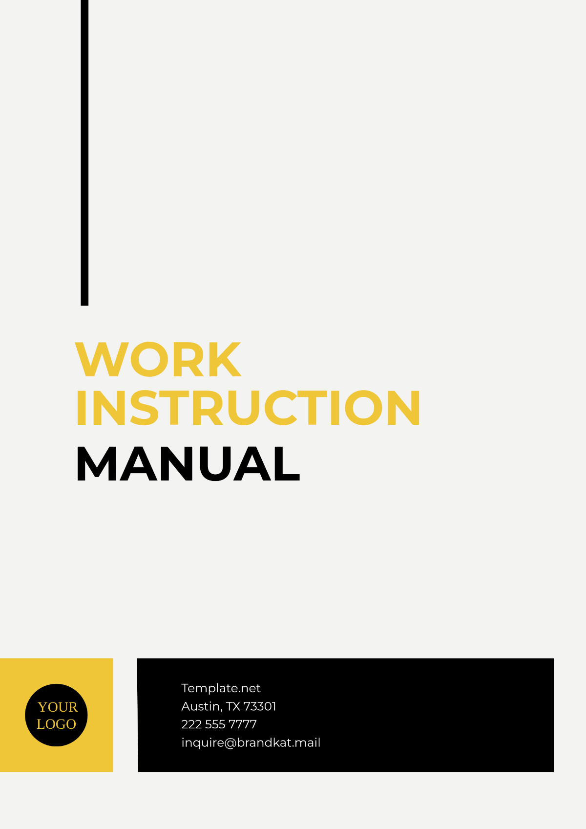 Work Instruction Manual Template - Edit Online & Download