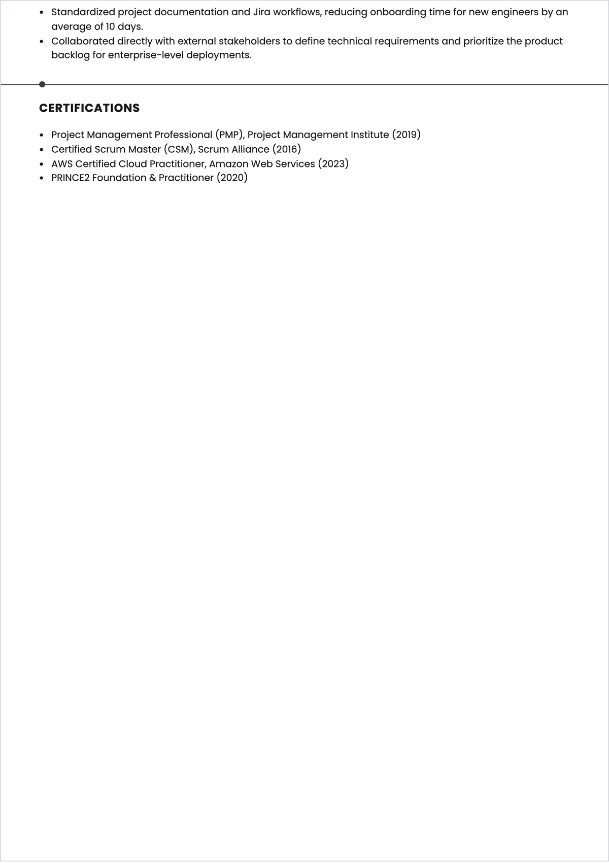 Free Customizable PM ATS Resume Template, AI Resume Builder