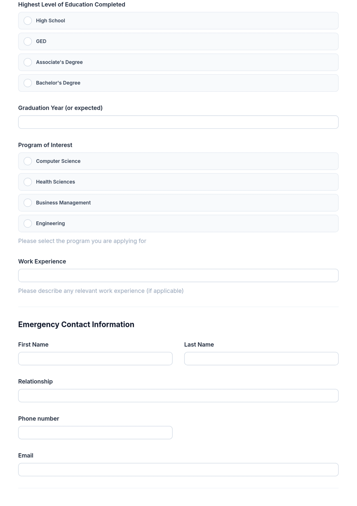 Free Technical College Admission Form Template & AI Maker