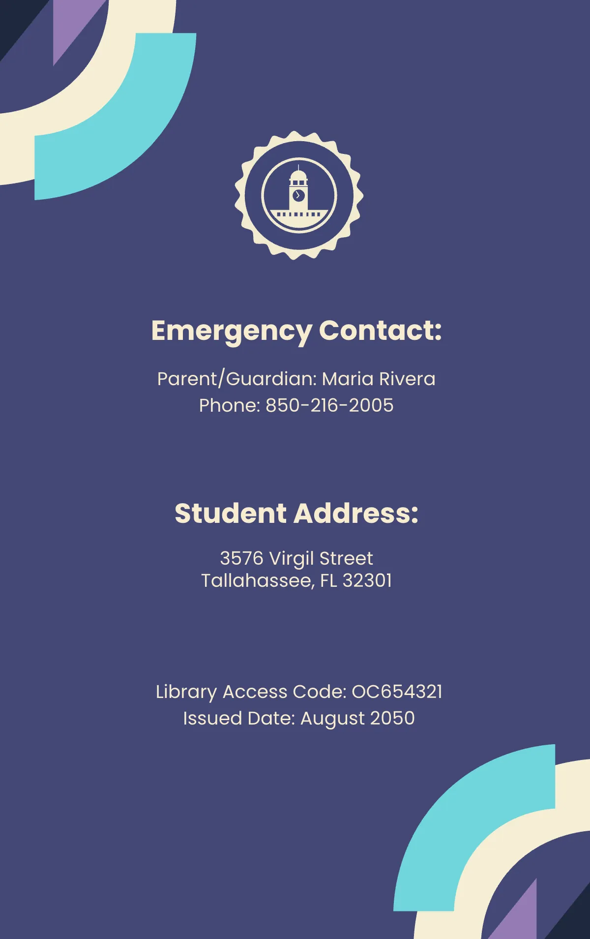Free Creative Geometric Student ID Card Template to Edit Online
