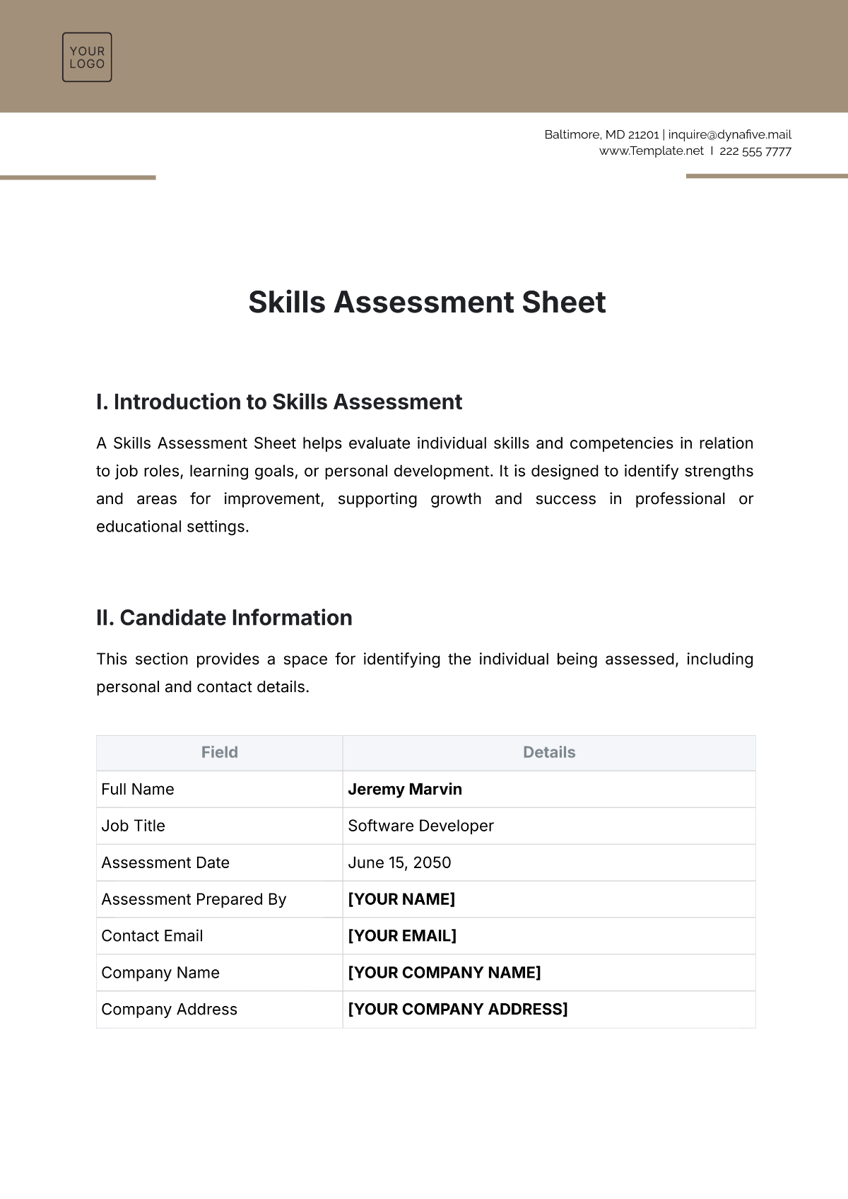 Free Assessment Sheet Templates Editable And Printable Free Assessment Sheet Templates Editable And Printable