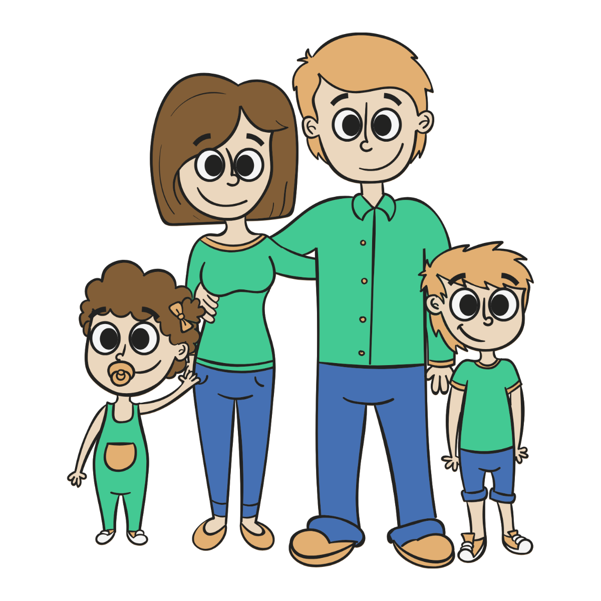 Free Cartoon Family Clipart Template - Edit Online & Download