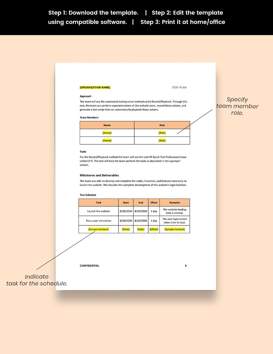 Test Script Template Download in Word, Google Docs, Apple Pages