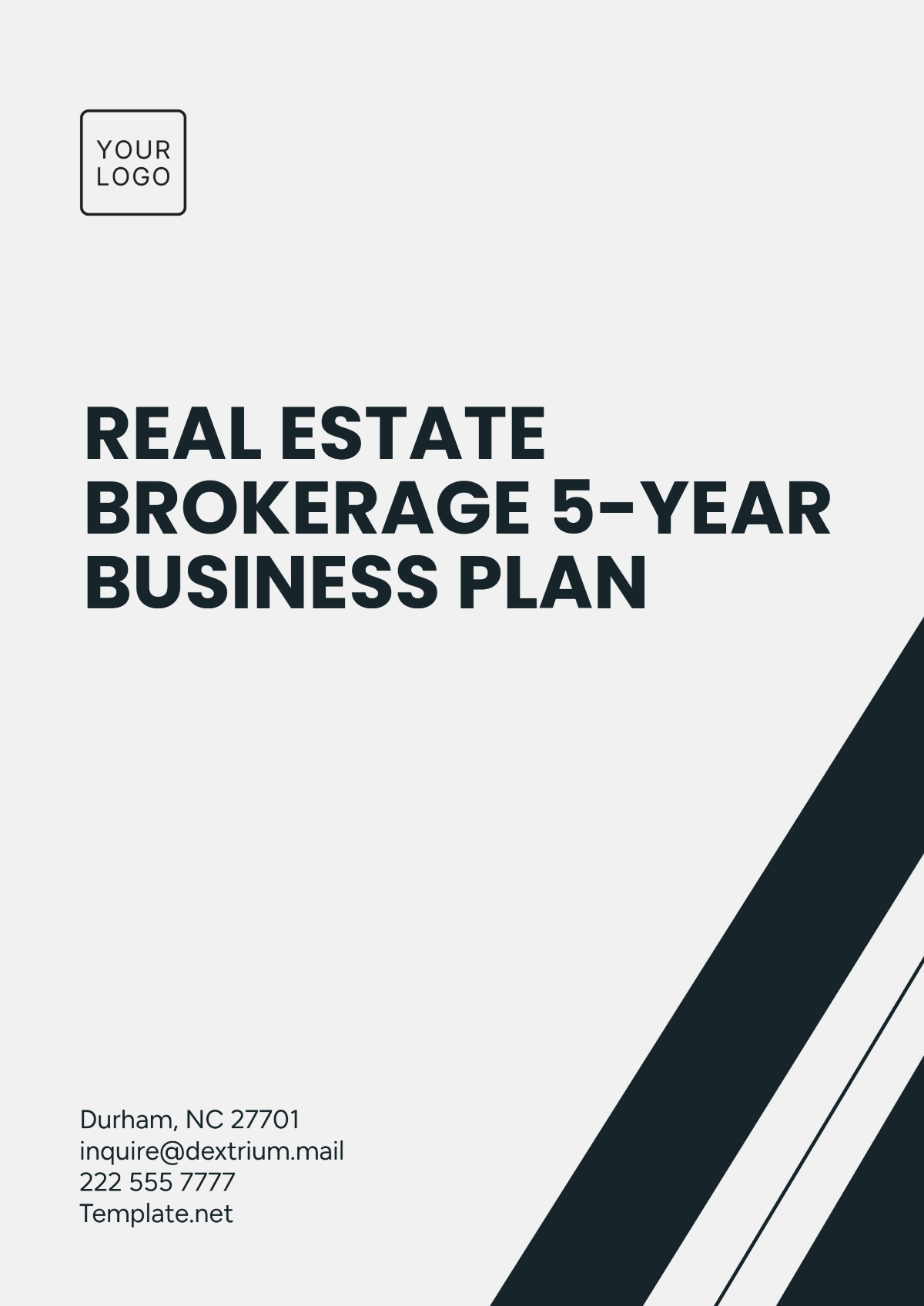 Real Estate Brokerage 5-Year Business Plan Template - Edit Online & Download