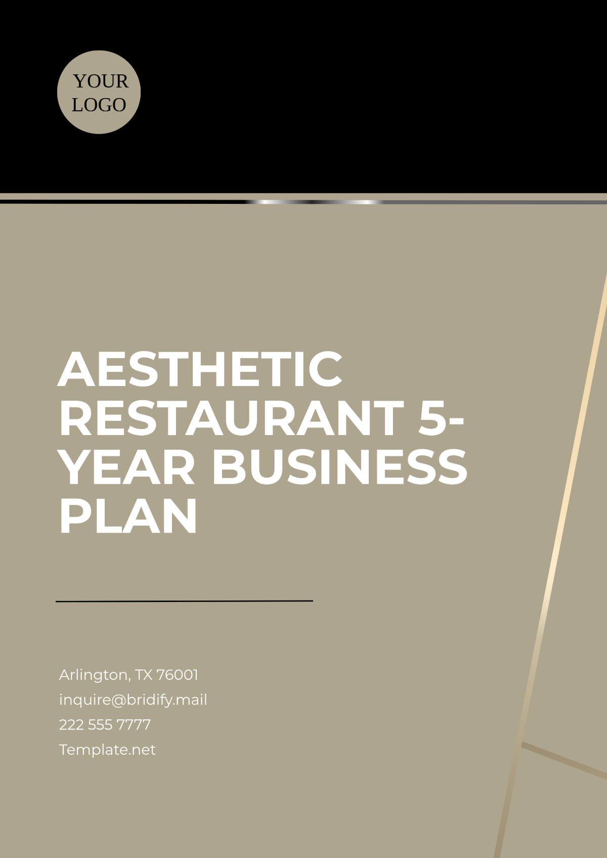 Aesthetic Restaurant 5-Year Business Plan Template - Edit Online & Download