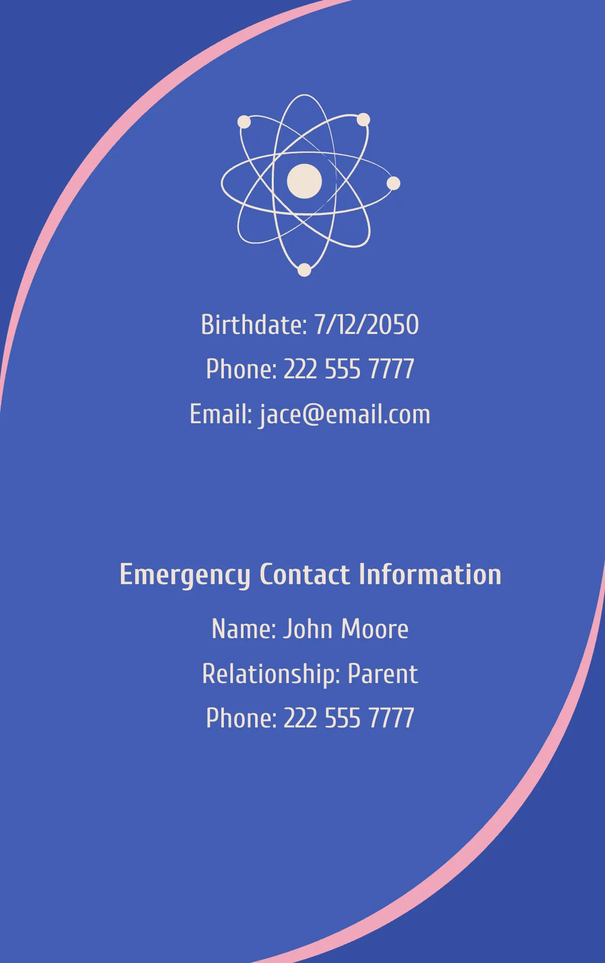 Free Science High School Student ID Card Template to Edit Online