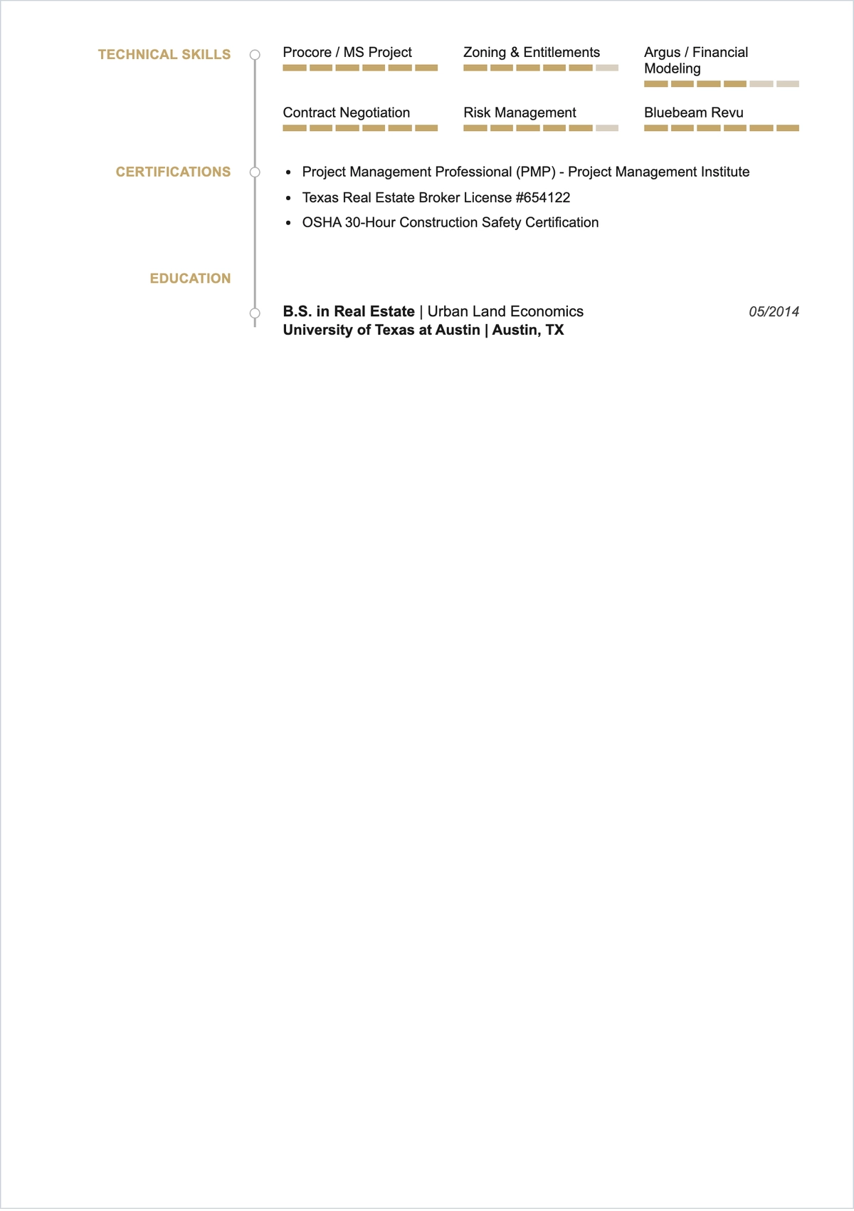 Free Real Estate Project Manager ATS Resume Template