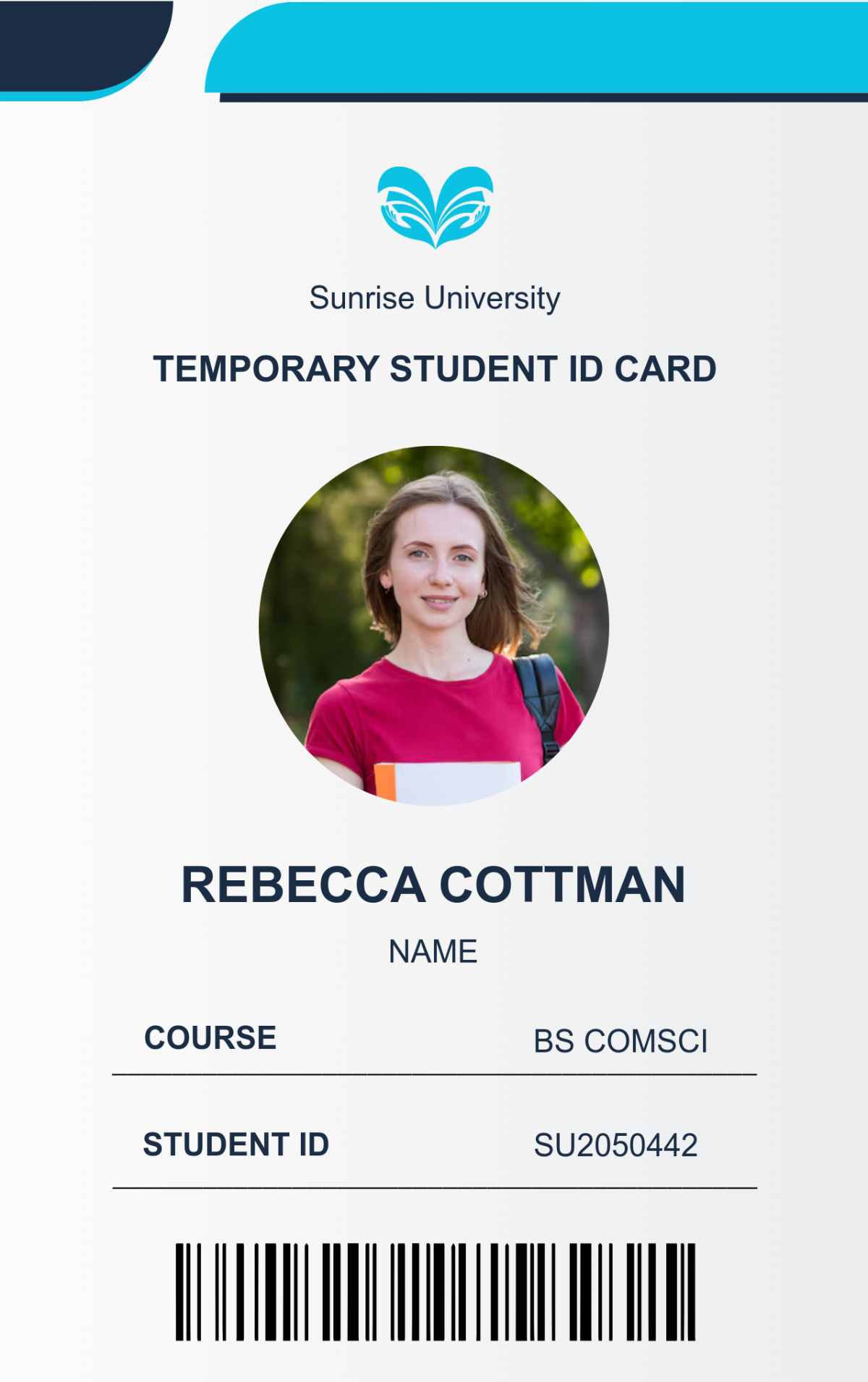 Free New Temporary Student ID Card Template - Edit Online & Download