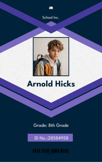 Free Editable Student ID Card Template to Edit Online