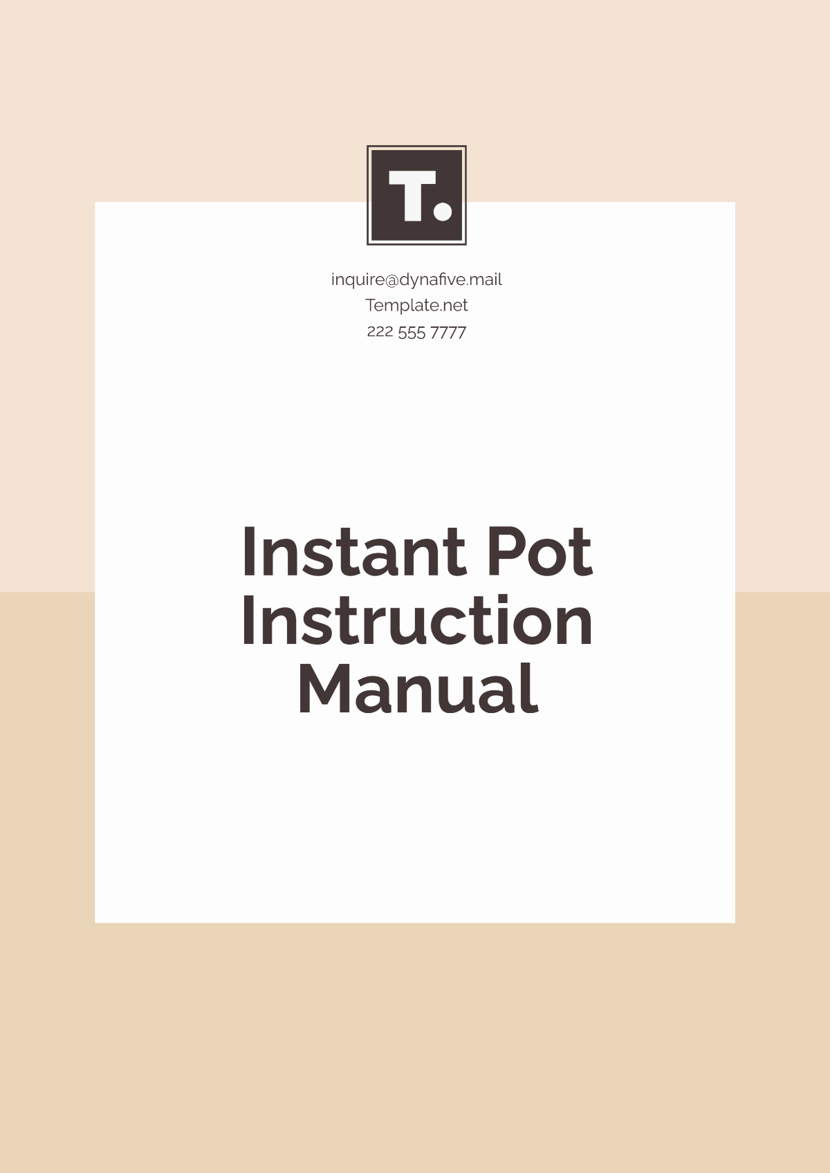 Instant Pot Instruction Manual Template