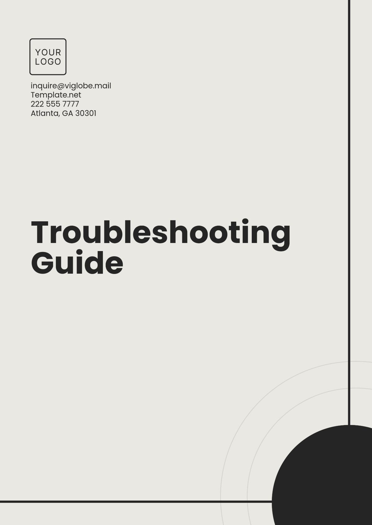 Troubleshooting Guide Layout Template