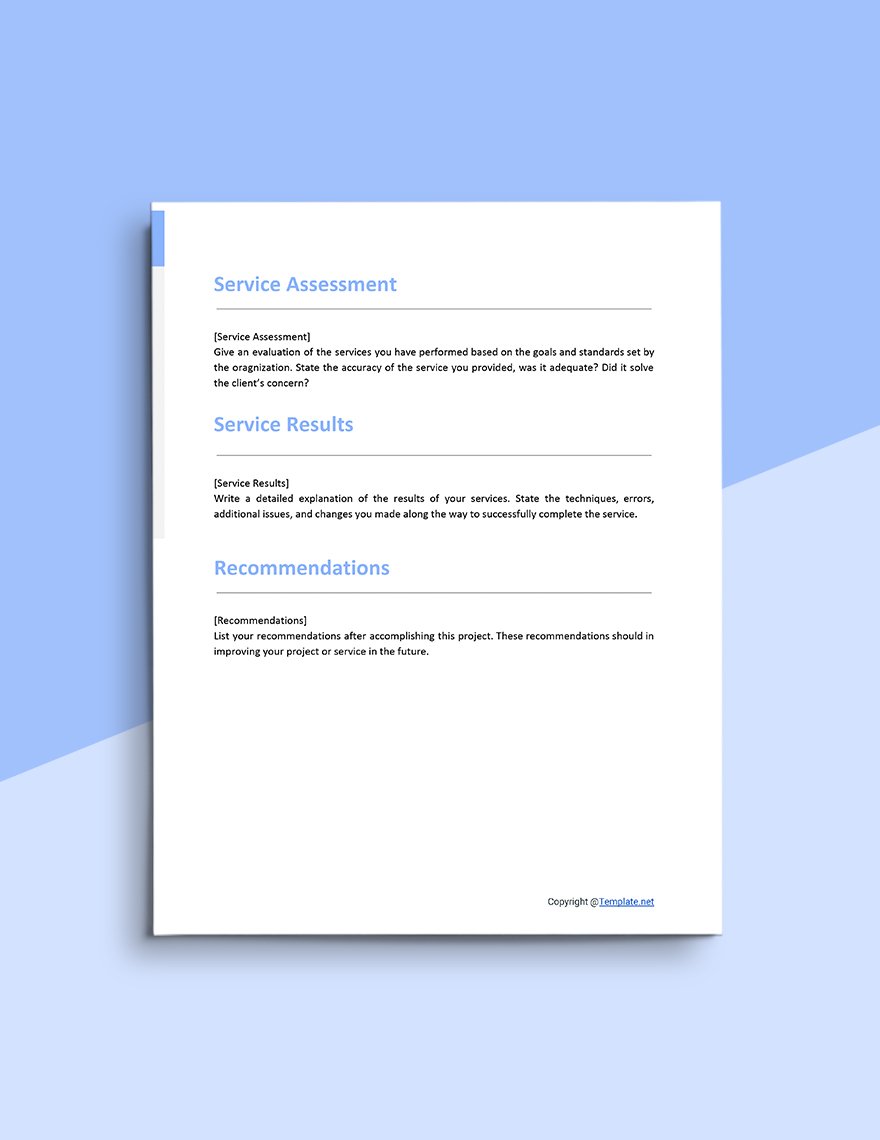 Free Sample IT Service Report Template Download