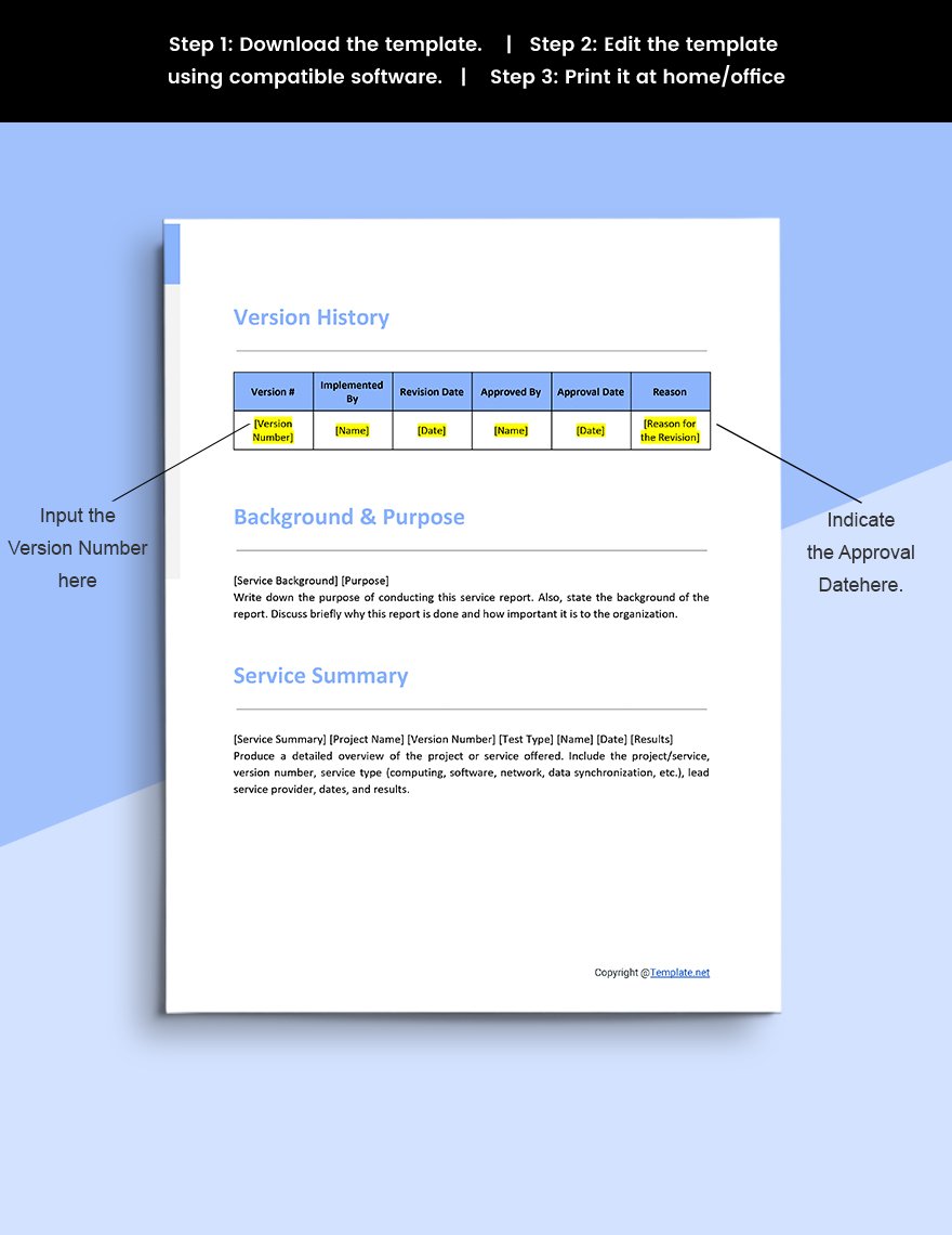 Free Sample IT Service Report Template Printable