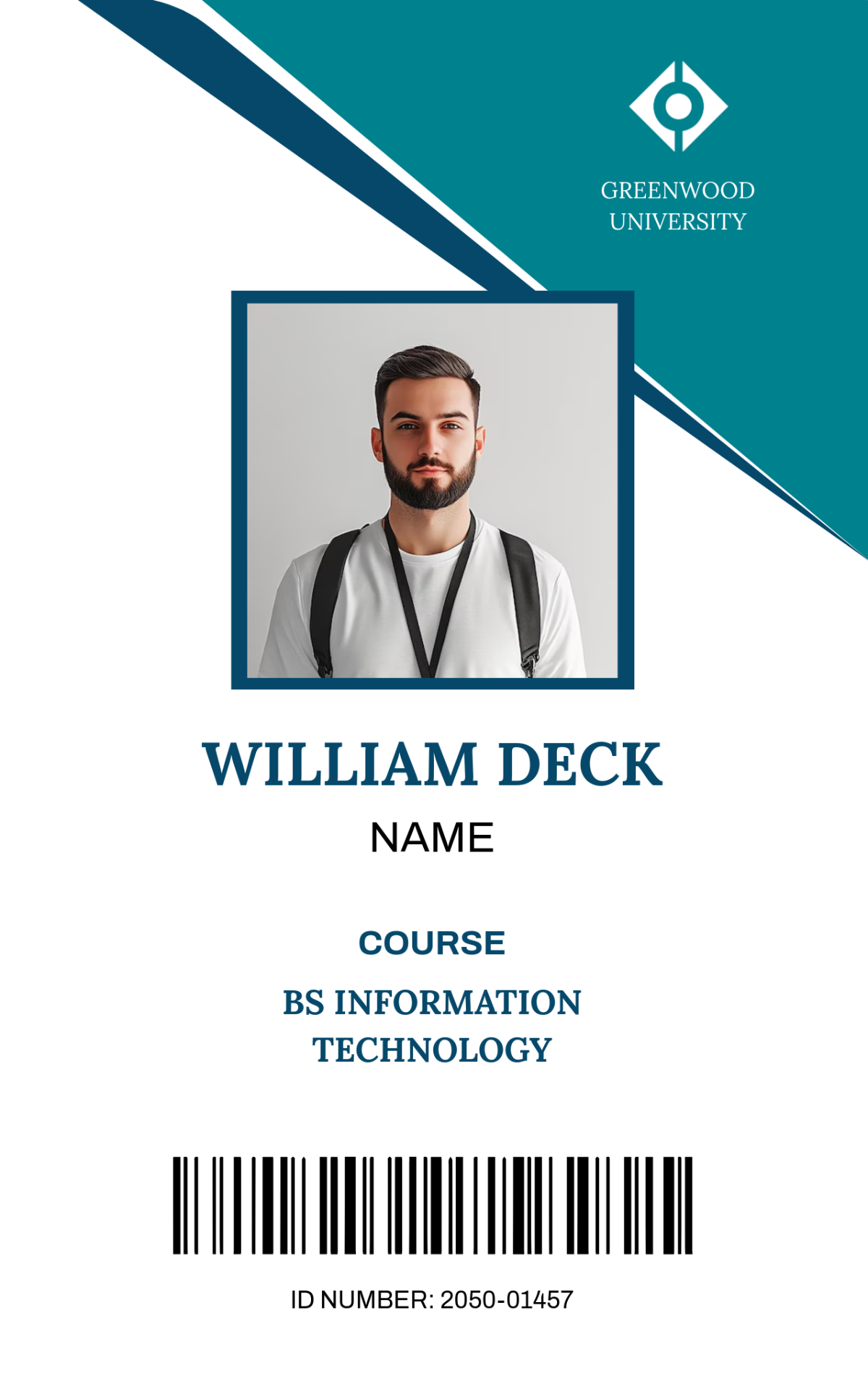 Student ID Card Design Template