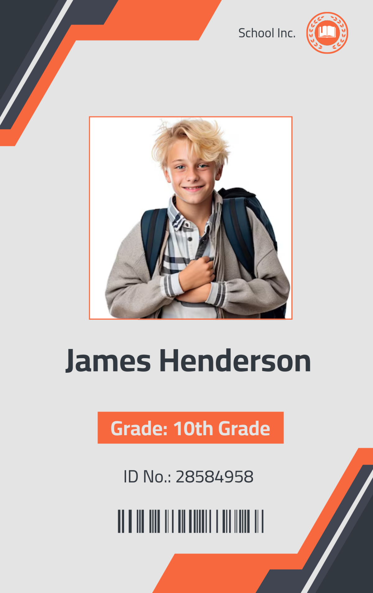 Free Corporate School Student ID Card Template - Edit Online & Download