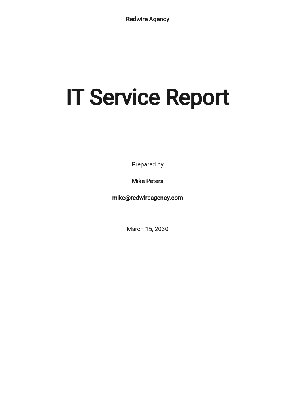 IT Service Report Template