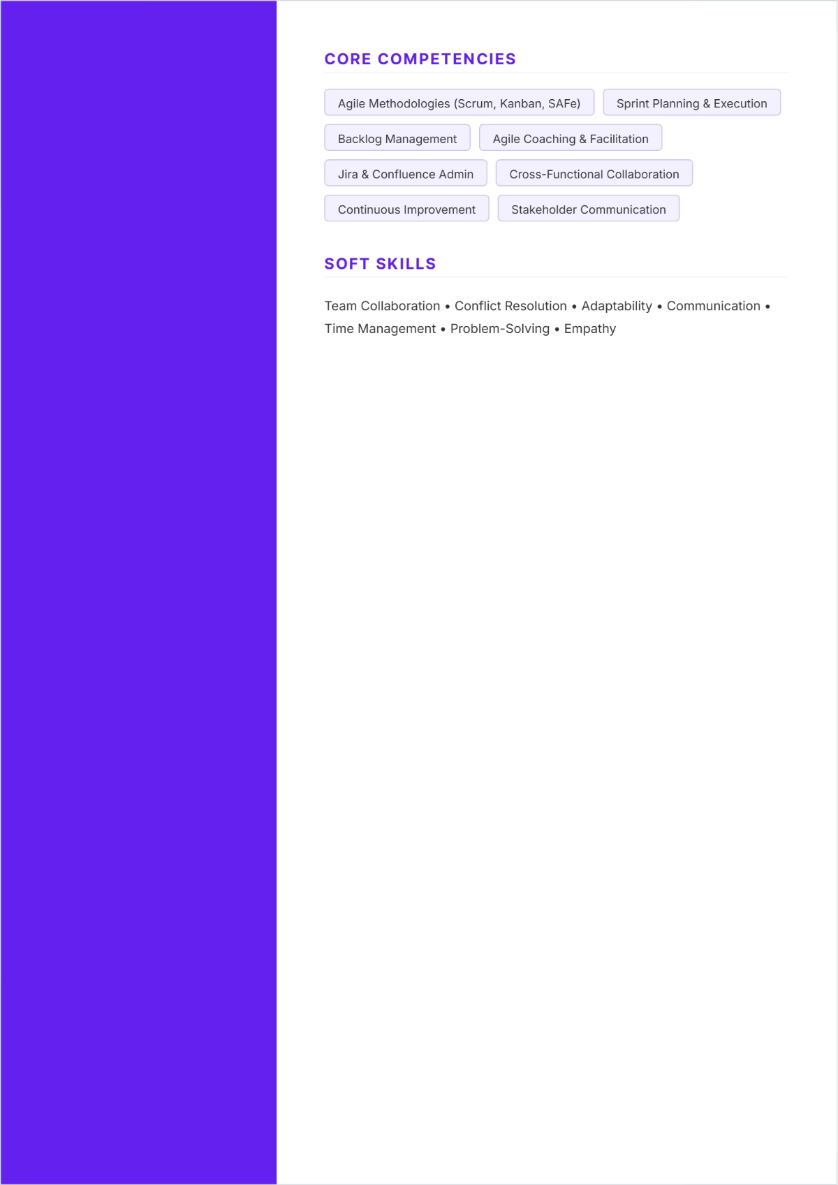 Free Scrum Master CV Template to Edit Online