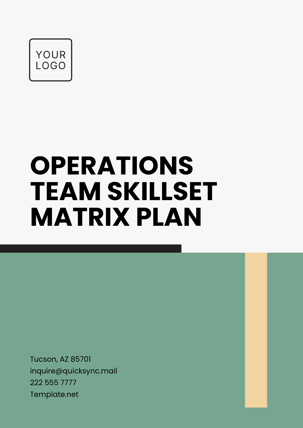 Operations Team Skillset Matrix Template