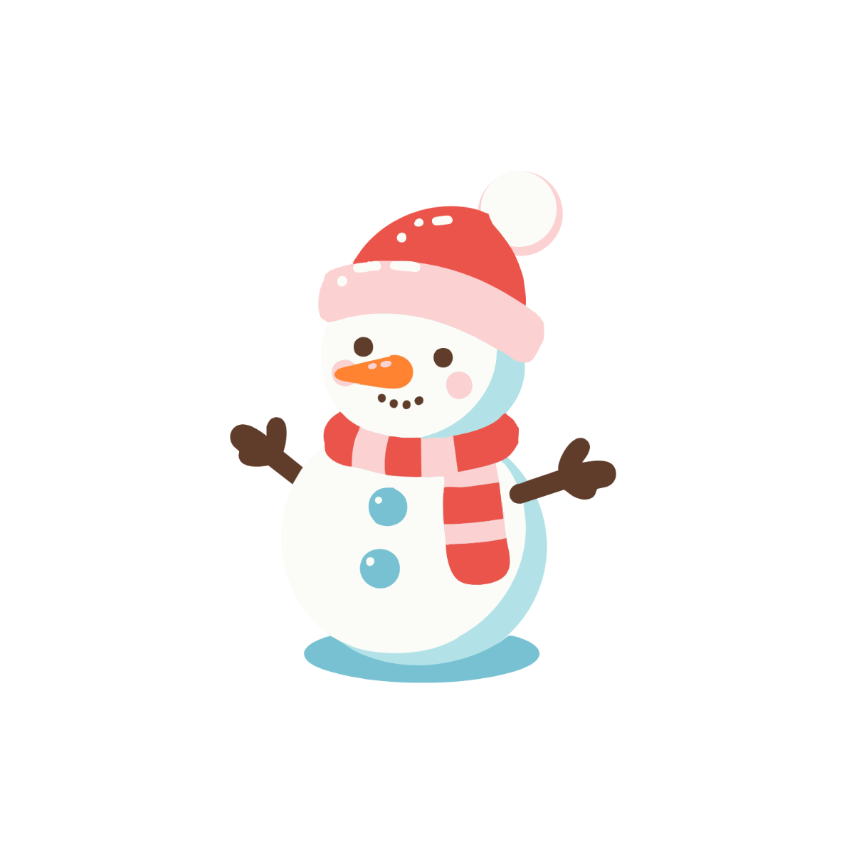 Colorful Snowman Clipart