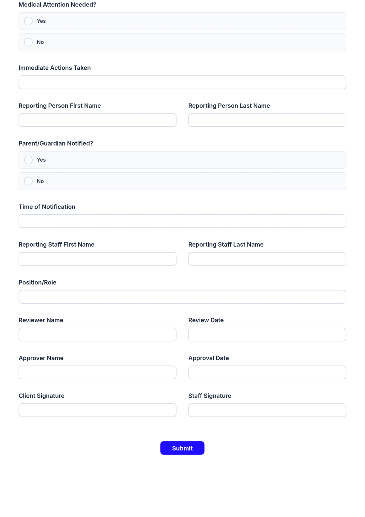 Free Child Accident Report Form Template & AI Maker