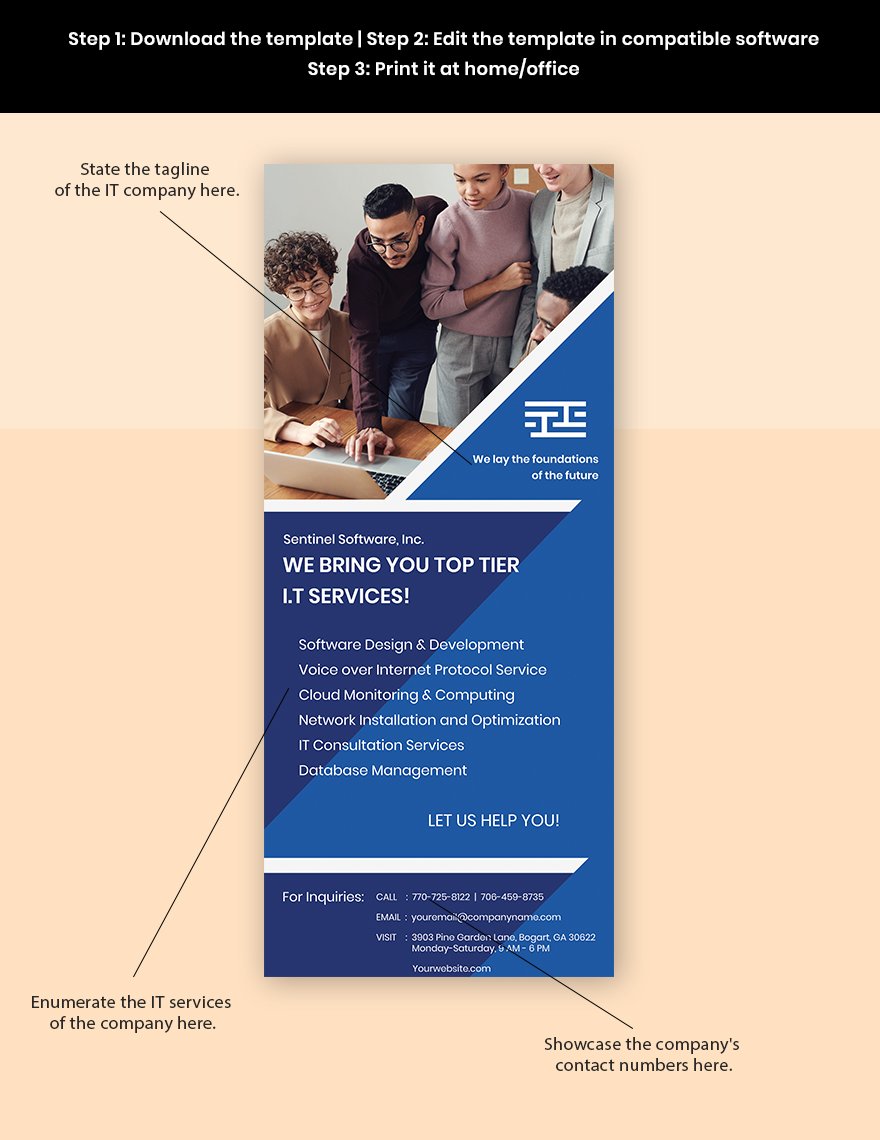 IT Solutions Roll Up Banner Template