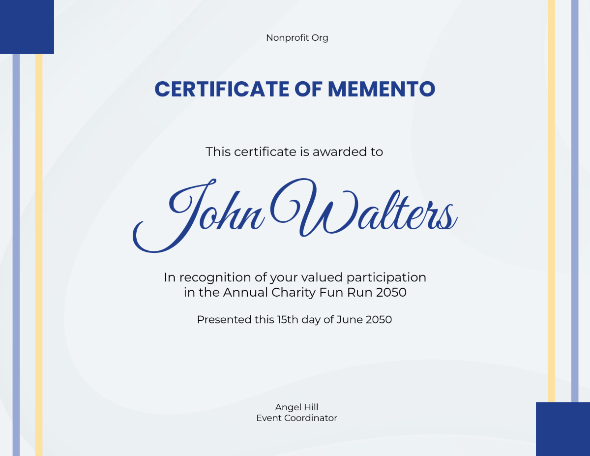 Free Memento Certificate Template - Edit Online & Download