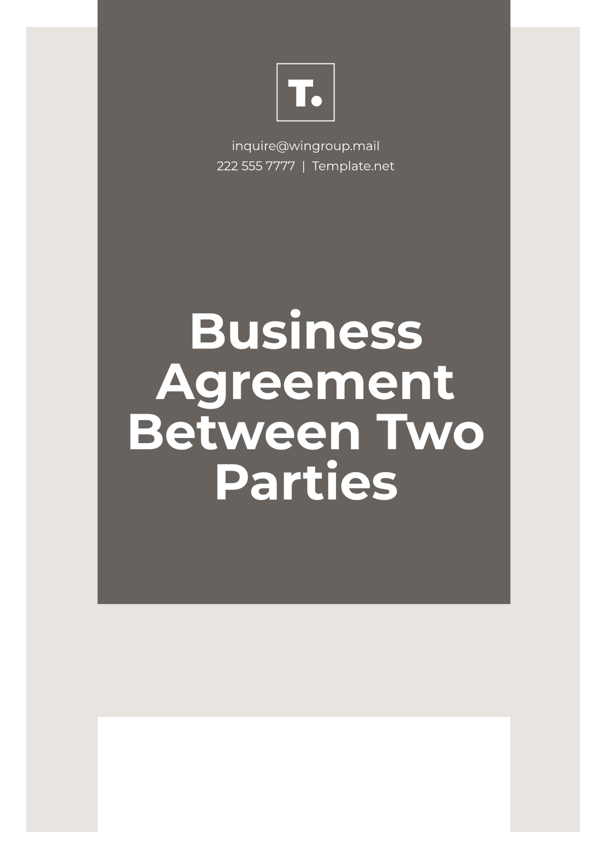 Printable Business Agreement Between Two Parties Template - Edit Online & Download