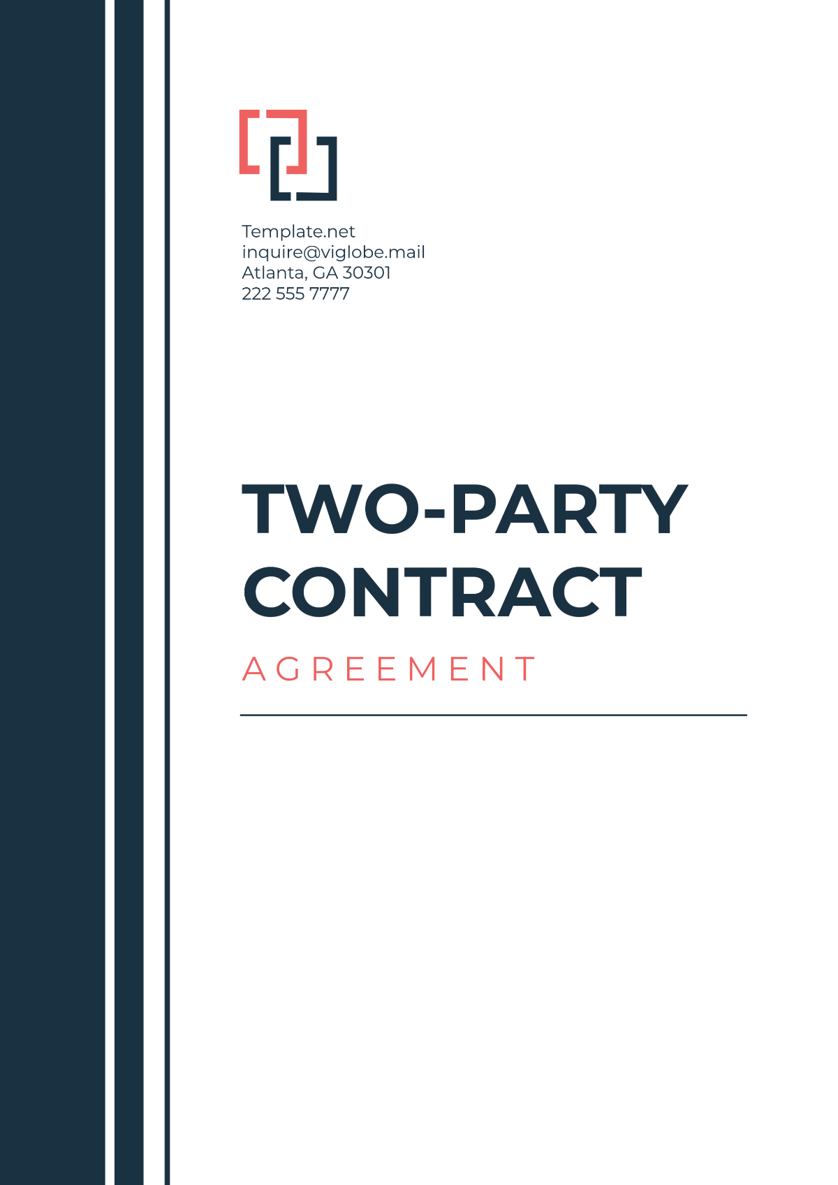 Simple Two-Party Contract Agreement Template - Edit Online & Download