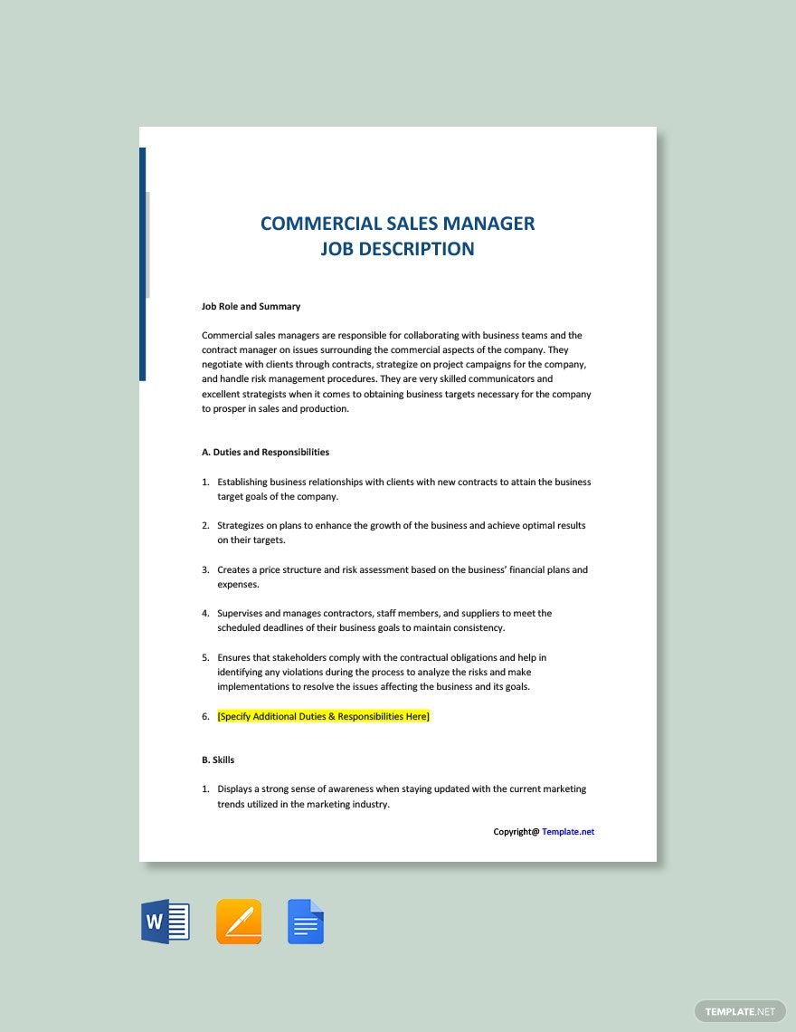 commercial-sales-manager-job-description