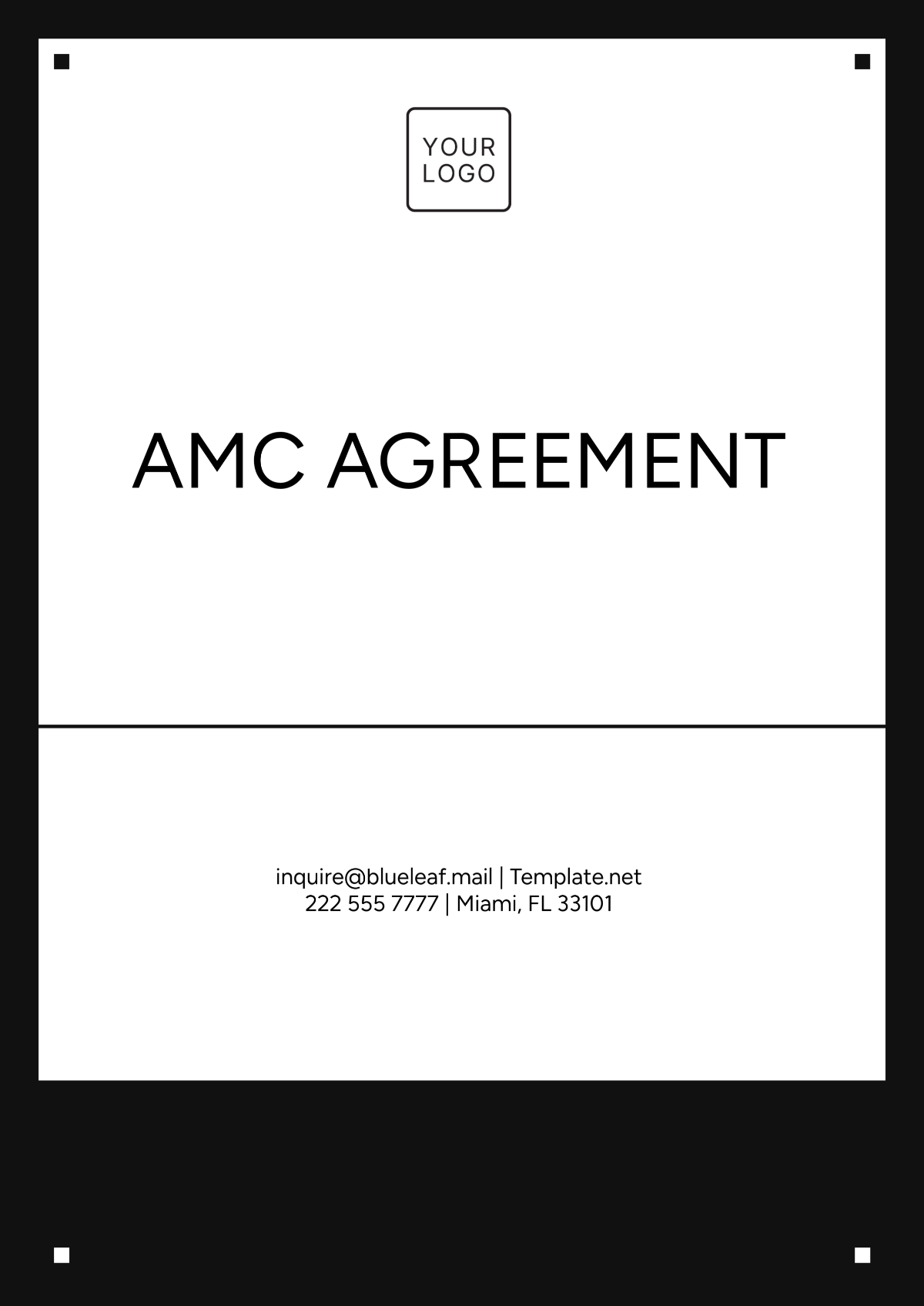 Printable AMC Agreement Template - Edit Online & Download