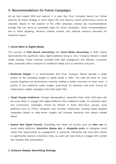 Free Media Performance Report Template to Edit Online