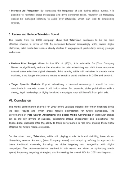 Free Media Performance Report Template to Edit Online