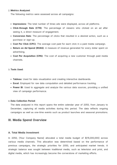 Free Media Performance Report Template to Edit Online