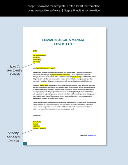 free sales manager cover letter sample