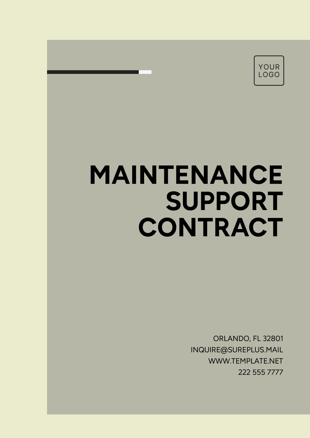 Maintenance Support Contract Template - Edit Online & Download