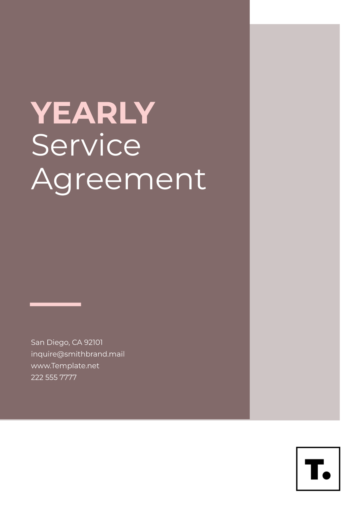 Yearly Service Agreement Layout Template - Edit Online & Download