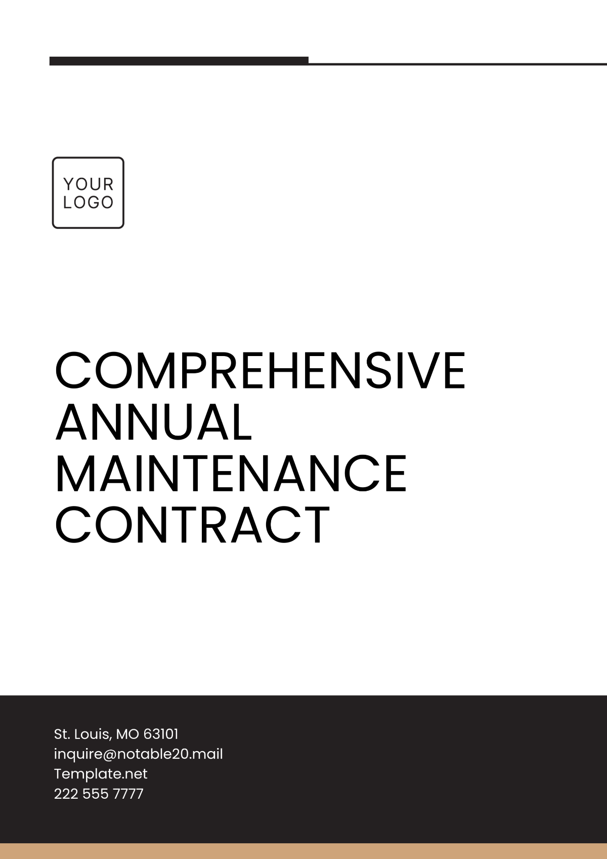 Comprehensive Annual Maintenance Contract Template