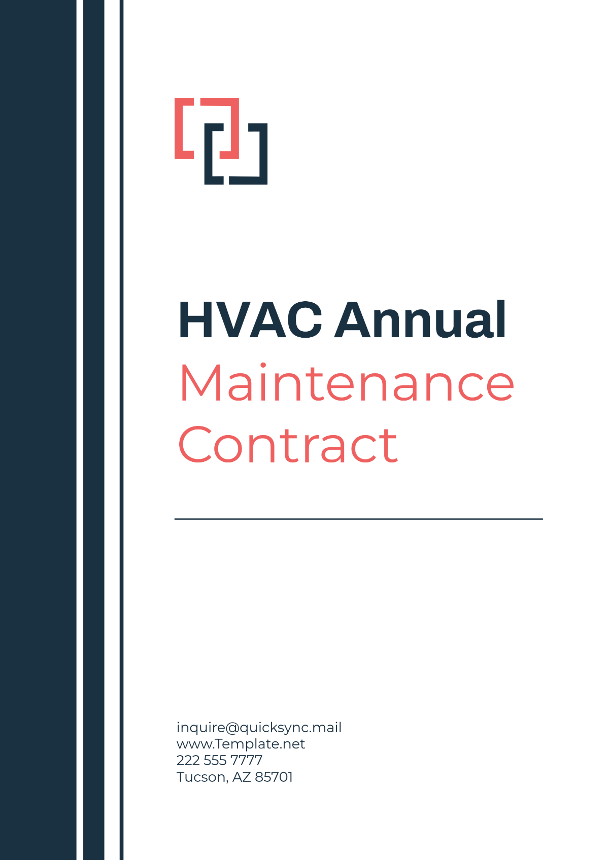 HVAC Annual Maintenance Contract Template