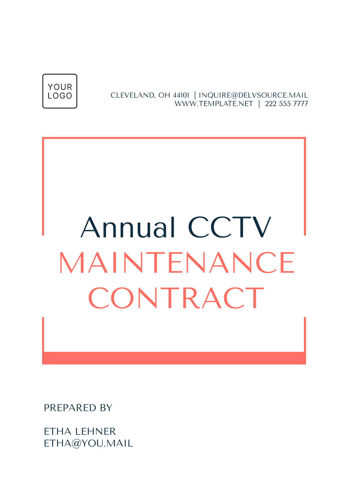 Annual CCTV Maintenance Contract Format Template