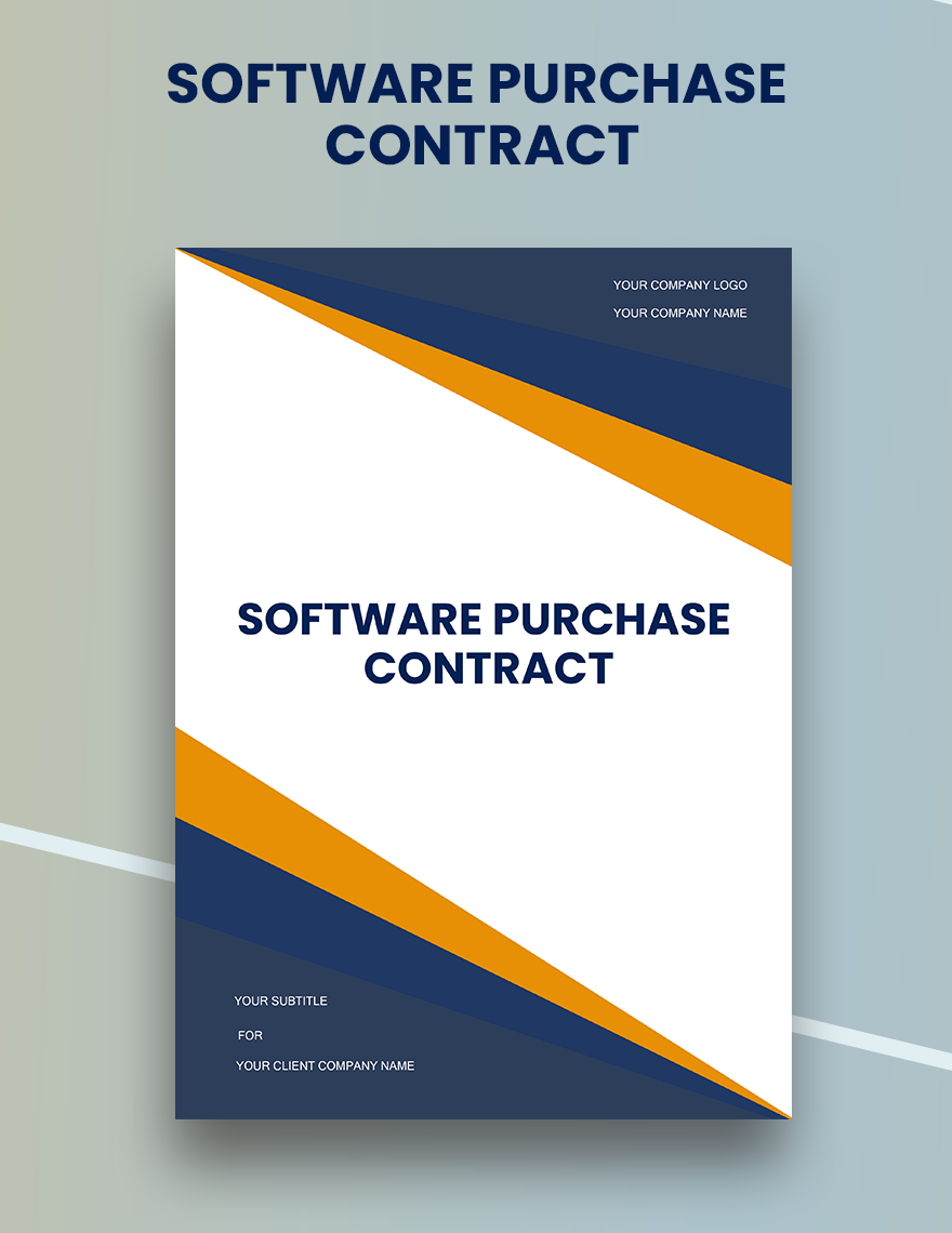 Software Purchase Contract Template