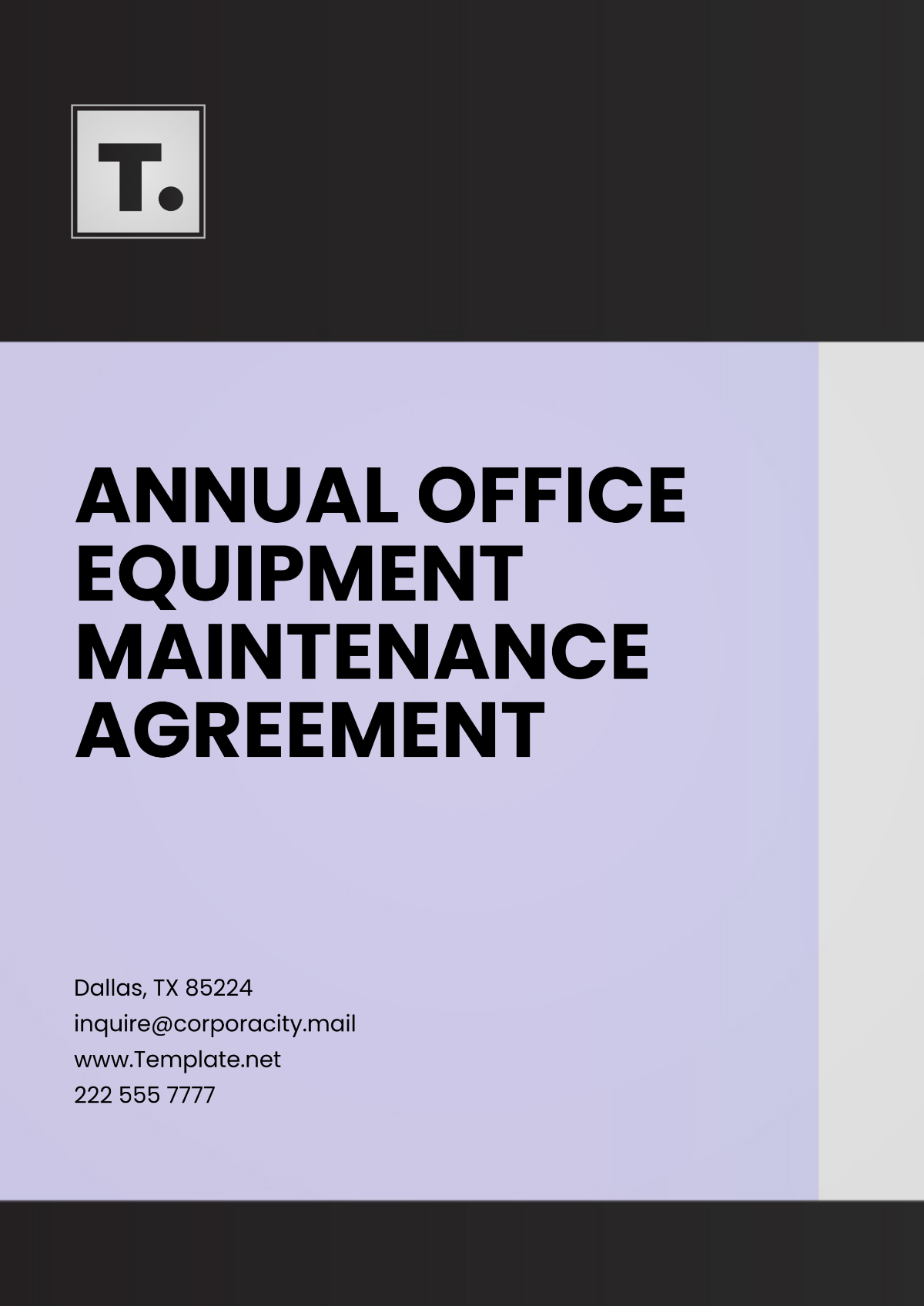 Annual Office Equipment Maintenance Agreement Template - Edit Online & Download