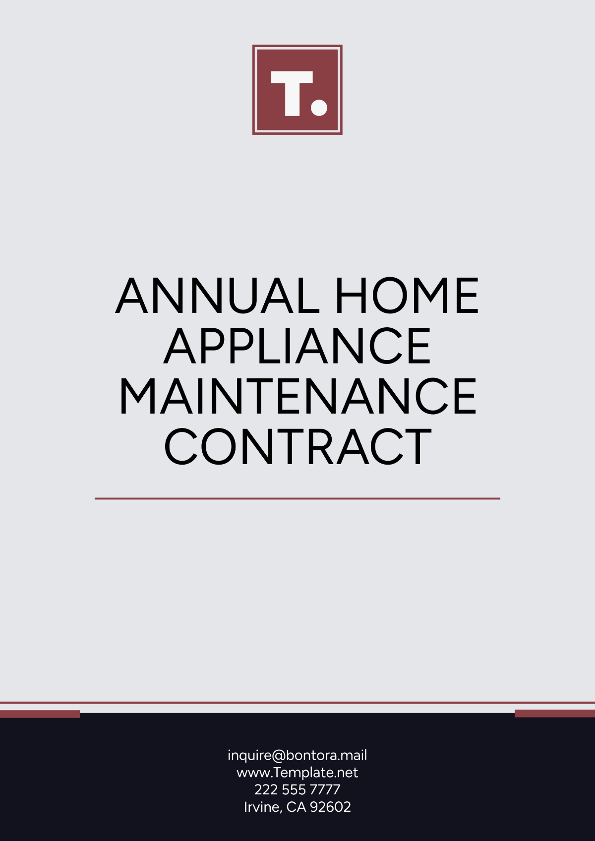 Annual Home Appliance Maintenance Contract Template